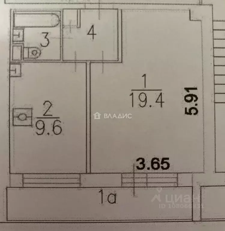 1-к кв. Москва Уржумская ул., 3К4 (35.0 м) - Фото 2