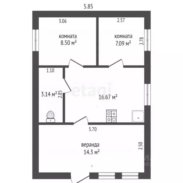 Дом в Тюменская область, Тюменский муниципальный округ, с. Горьковка ... - Фото 2