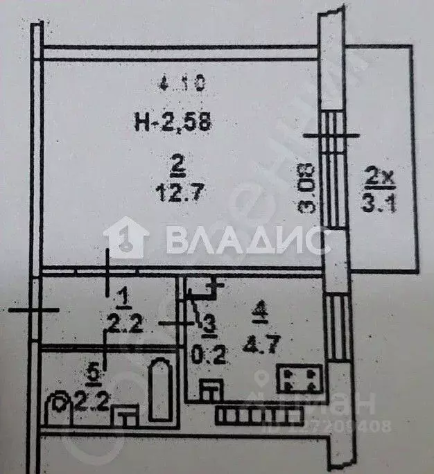 1-к кв. Ростовская область, Ростов-на-Дону ул. Миронова, 12/7 (21.6 м) - Фото 2