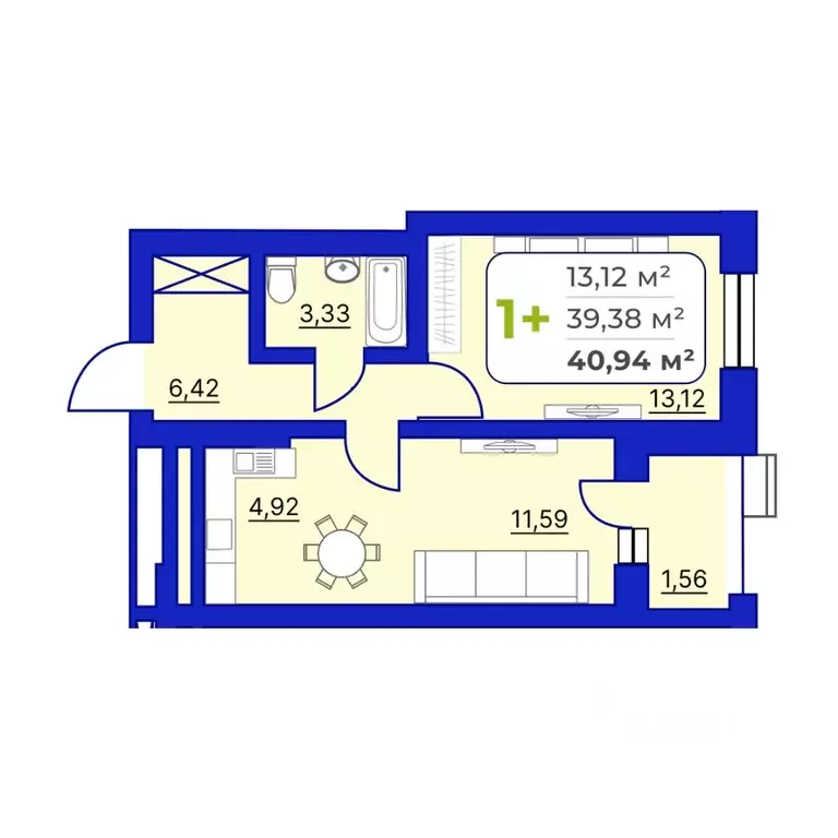 1-к кв. Башкортостан, Уфа Йондоз мкр,  (40.94 м) - Фото 0