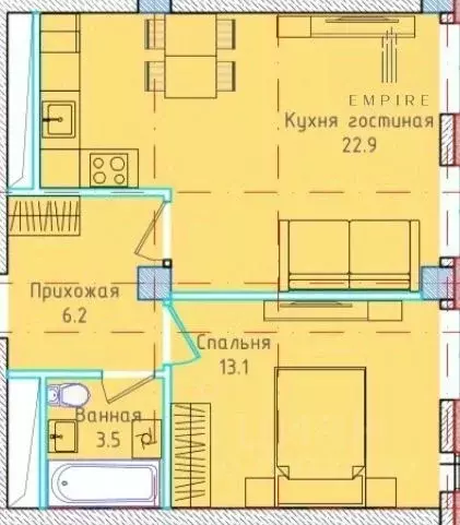 2-к кв. Чеченская республика, Грозный пос. Строителей,  (45.7 м) - Фото 0