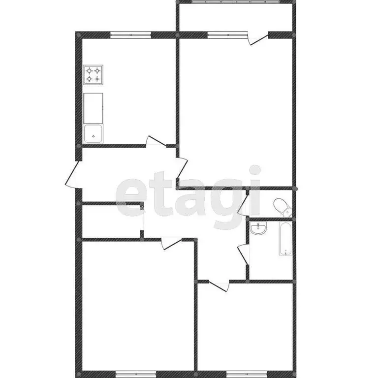 3-комнатная квартира: Дмитриевка, улица Мира, 26 (81.1 м) - Фото 0