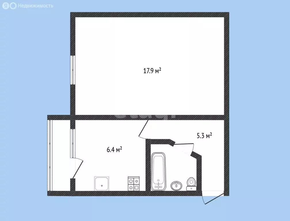 1-комнатная квартира: Черкесск, улица Крупской, 75 (33 м) - Фото 1