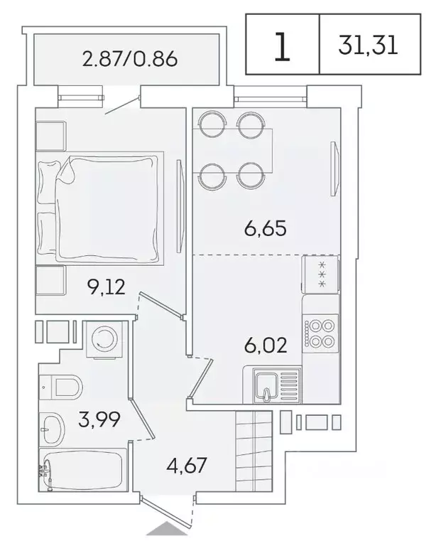 1-к кв. Ленинградская область, Мурино Всеволожский район, ул. ... - Фото 1