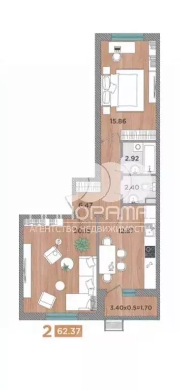 2-к кв. Краснодарский край, Темрюк Дальняя ул., 30/1 (64.2 м) - Фото 2