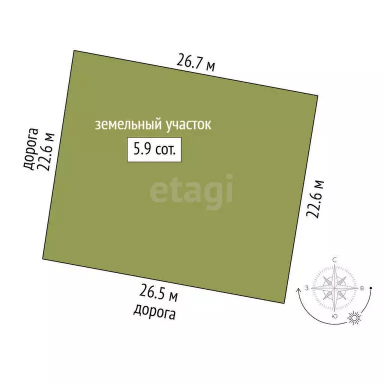 Участок в Севастополь, КСП Красный Октябрь (5.94 м) - Фото 1