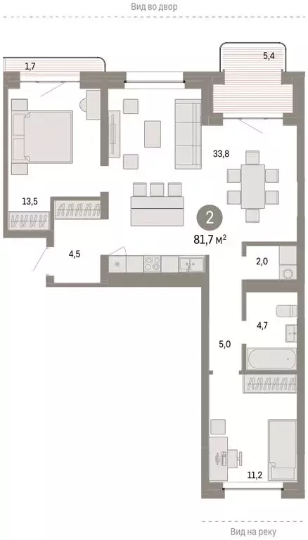 2-комнатная квартира: Новосибирск, Зыряновская улица, 53с (81.01 м) - Фото 1
