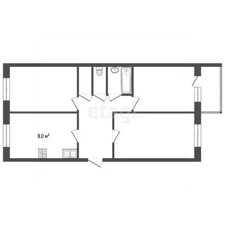 3-к кв. Ямало-Ненецкий АО, Муравленко ул. Ленина, 94 (64.5 м) - Фото 1