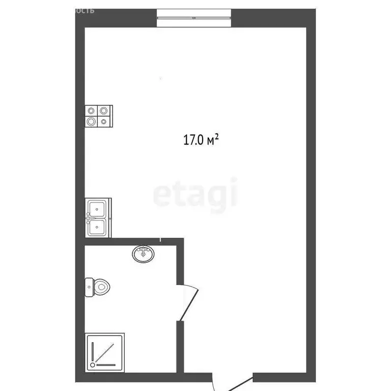 Квартира-студия: Тюмень, улица Елизарова, 30 (17 м) - Фото 0
