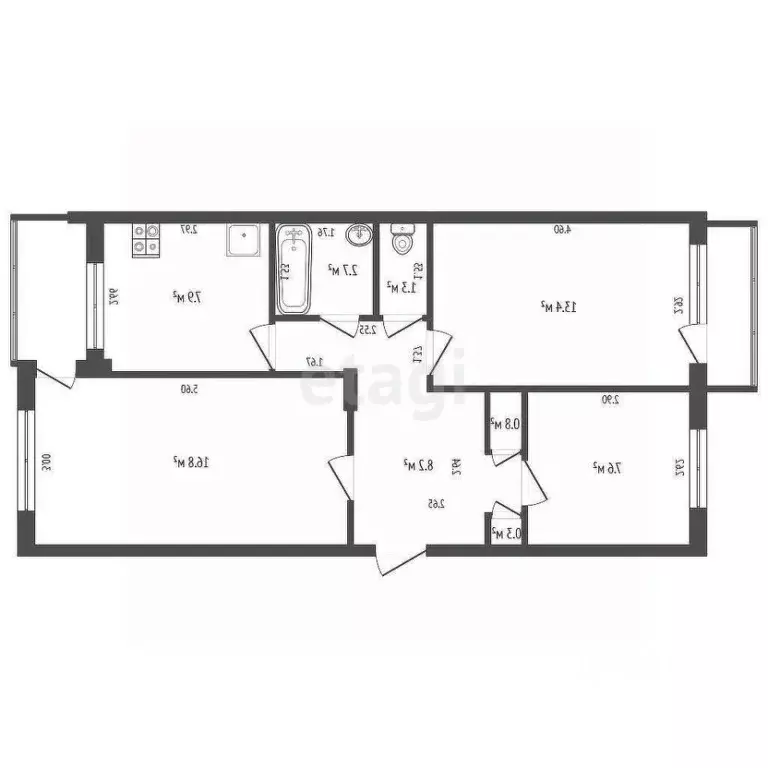 3-к кв. Кемеровская область, Юрга Волгоградская ул., 24А (66.0 м) - Фото 0