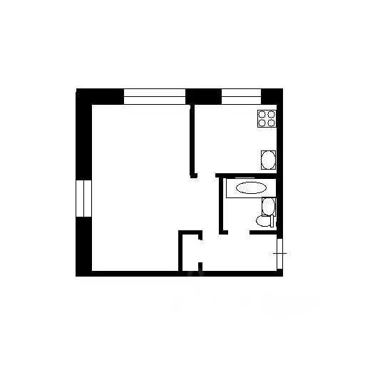 1-к кв. Татарстан, Казань ул. Гагарина, 51 (32.0 м) - Фото 1