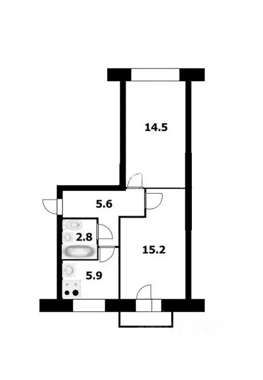 2-к кв. пермский край, березники ул. свердлова, 146 (45.5 м) - Фото 1