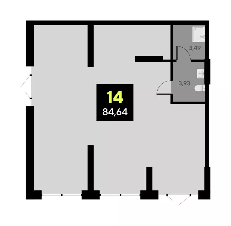 Помещение свободного назначения (84.4 м) - Фото 1