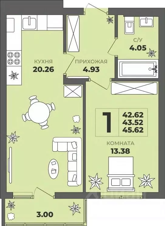 1-к кв. Калининградская область, Калининград ул. Генерала Толстикова, ... - Фото 1