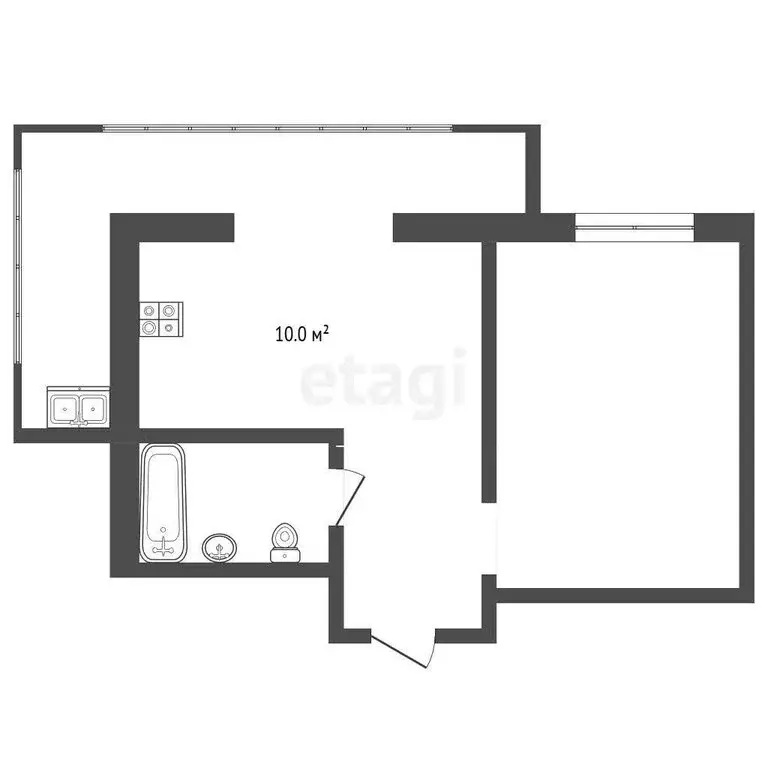 1-комнатная квартира: Нальчик, улица Ю.А. Гагарина, 2к1 (27.2 м) - Фото 1