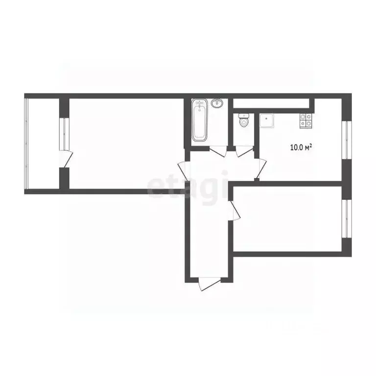 2-к кв. Тюменская область, Тюмень ул. Обдорская, 5 (50.8 м) - Фото 2