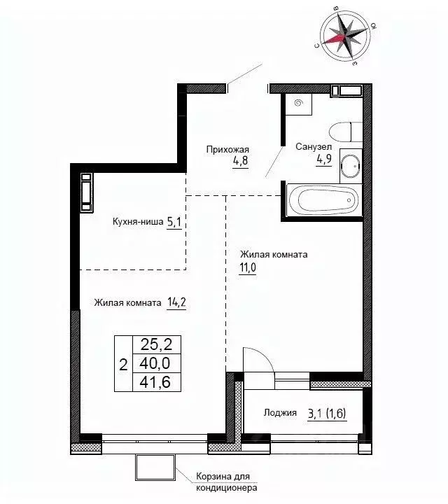 2-к кв. Приморский край, Надеждинский район, пос. Новый ул. Ленина, ... - Фото 1