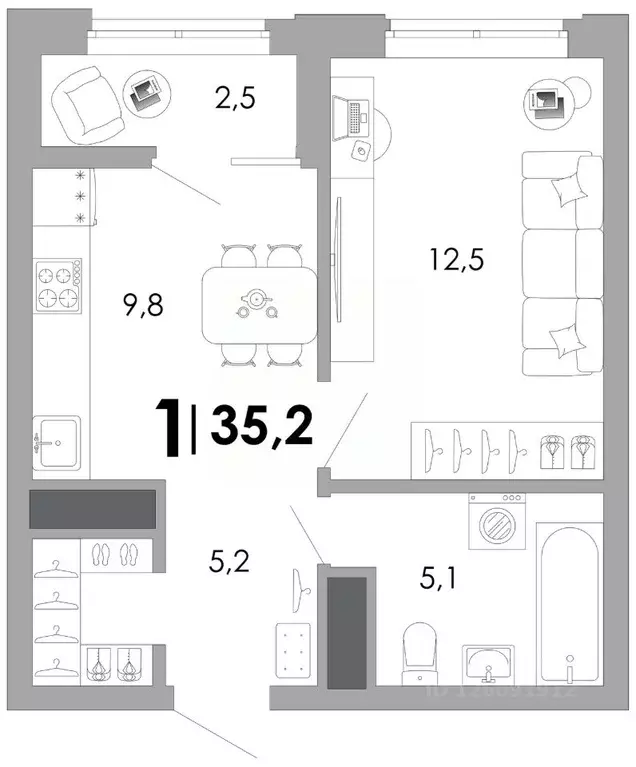 1-к кв. Владимирская область, Владимир Октябрьский военный городок,  ... - Фото 1