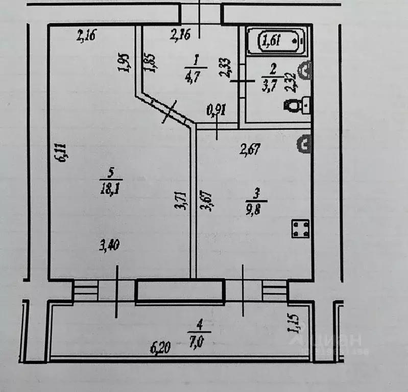 1-к кв. Башкортостан, Уфа ул. Георгия Мушникова, 27 (36.3 м) - Фото 0
