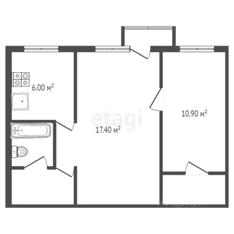 2-к кв. Челябинская область, Озерск Набережная ул., 3 (43.9 м) - Фото 2