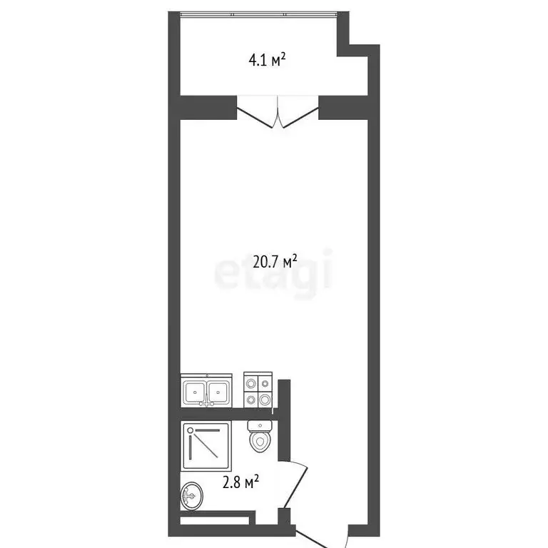 Квартира-студия: Коктебель, Арматлукская улица, 2к3 (28.5 м) - Фото 1