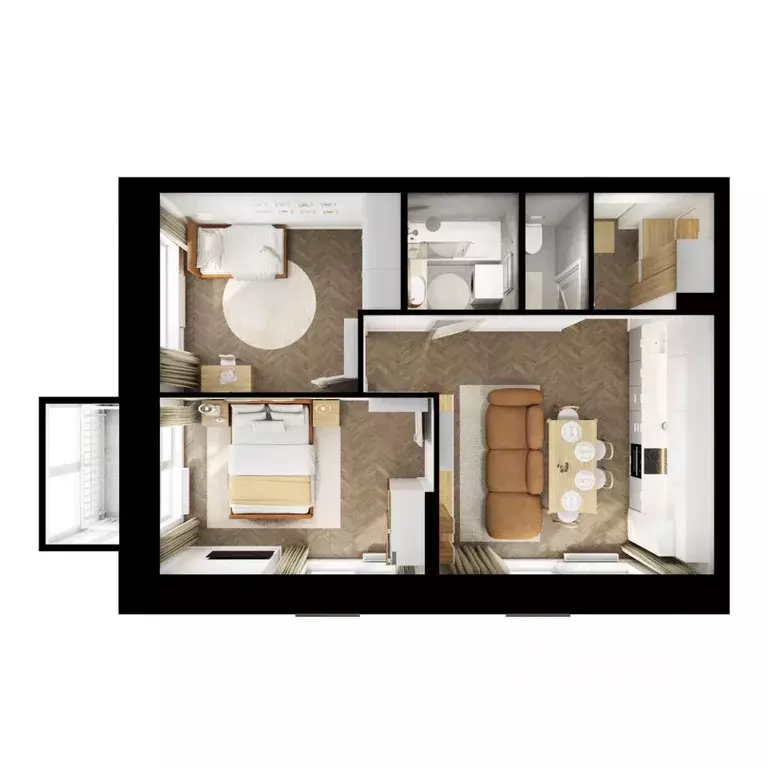 2-к кв. Татарстан, Казань ул. Анаса Тазетдинова, 1к10 (52.7 м) - Фото 2