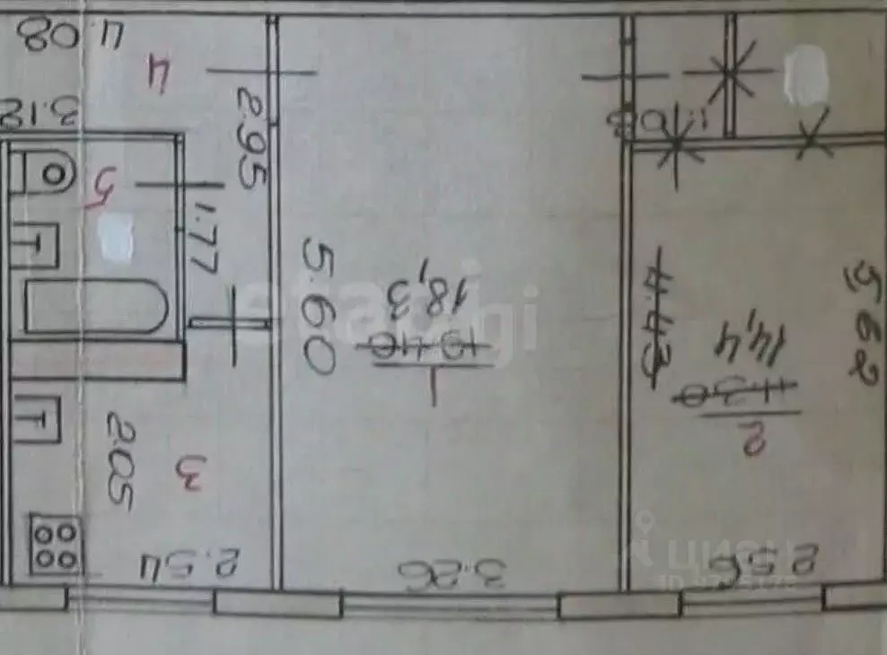 2-к кв. Татарстан, Казань ул. Челюскина, 27А (47.5 м) - Фото 2