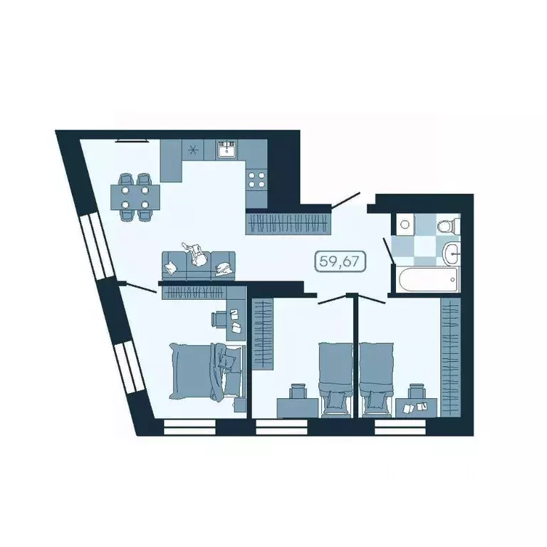 3-к кв. Приморский край, Владивосток ул. Борисенко (59.67 м) - Фото 1