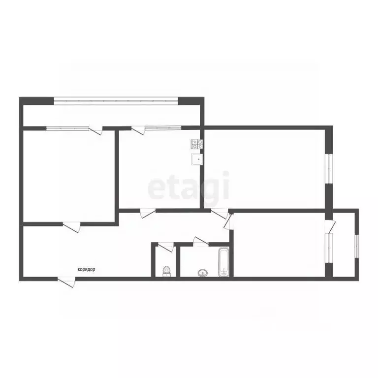 3-к кв. Белгородская область, Белгород ул. Костюкова, 55 (70.0 м) - Фото 2