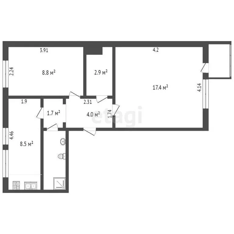 2-комнатная квартира: Калуга, улица Ленина, 101 (46 м) - Фото 0