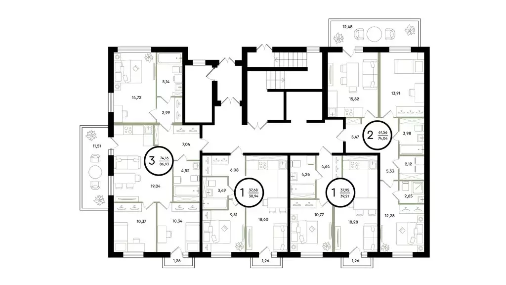 1-комнатная квартира: Тюмень, улица Александра Звягина, 3 (39.21 м) - Фото 1