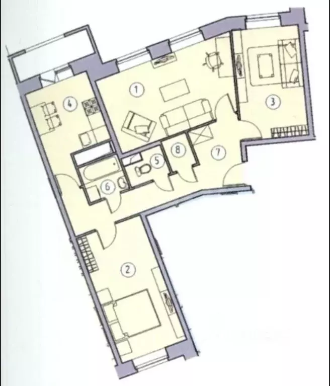 3-к кв. Московская область, Химки ул. Германа Титова, 10 (73.0 м) - Фото 2