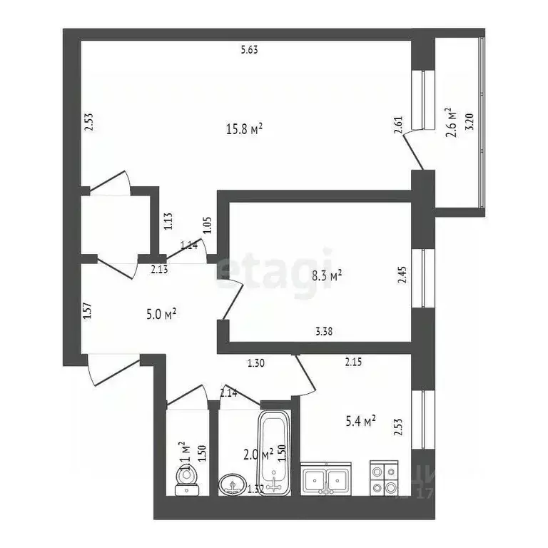 2-к кв. Краснодарский край, Кореновский район, пос. Новоберезанский ... - Фото 2