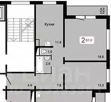 2-к кв. Красноярский край, Красноярск Лесопарковая ул., 17Г (61.0 м) - Фото 2
