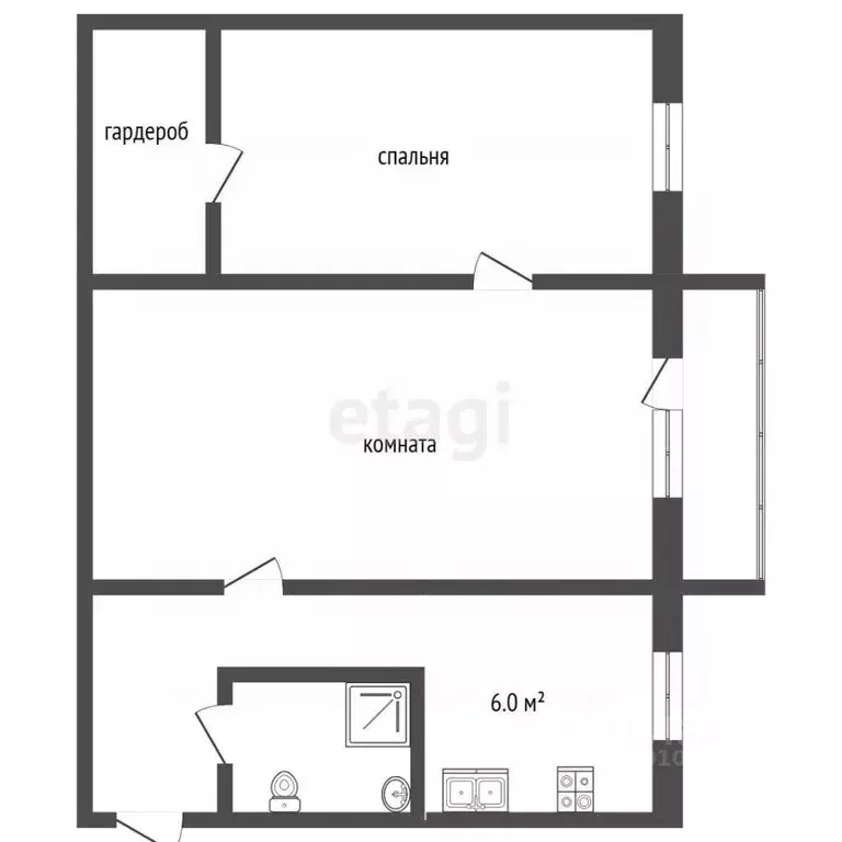 2-к кв. Московская область, Клин ул. Гагарина, 53 (43.5 м) - Фото 2