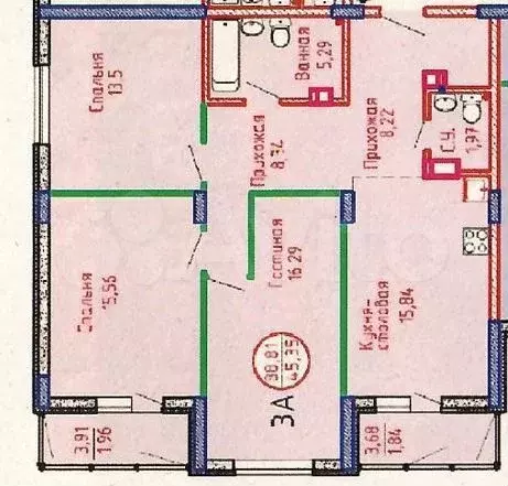 3-к. квартира, 89 м, 1/8 эт. - Фото 1