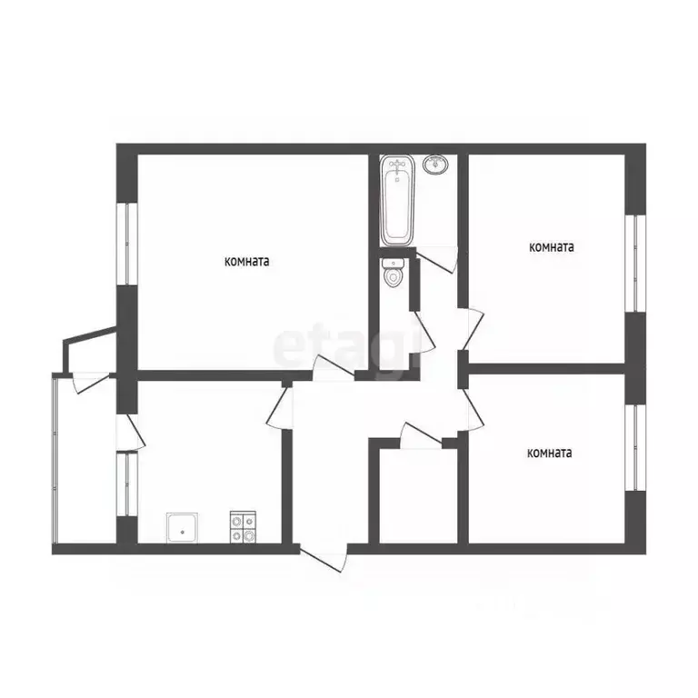 3-к кв. Камчатский край, Петропавловск-Камчатский ул. Ларина, 18/1 ... - Фото 2