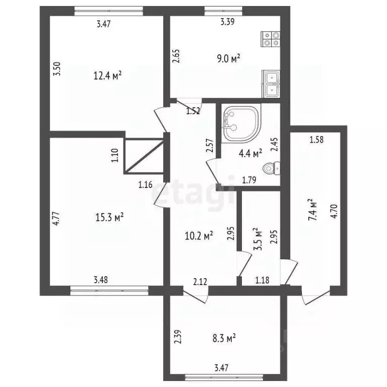 Дом в Ханты-Мансийский АО, Нягань ул. Первостроителей, 10 (63 м) - Фото 1