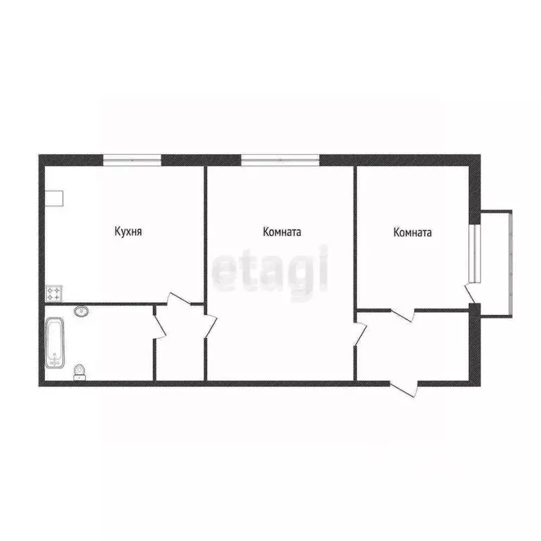 Комната Тюменская область, Тобольск 4-й мкр, 29Г (47.3 м) - Фото 2