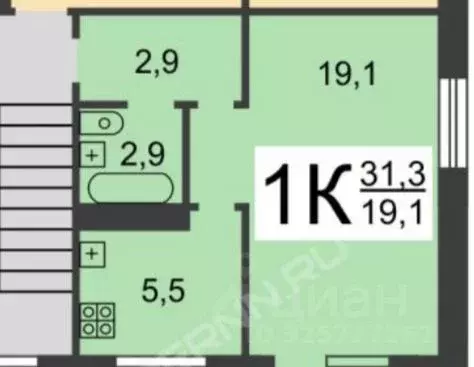 1-к кв. Нижегородская область, Нижний Новгород ул. Героя Попова, 37 ... - Фото 1