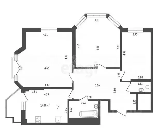 3-к кв. Тюменская область, Тюмень Первомайская ул., 50 (83.9 м) - Фото 2
