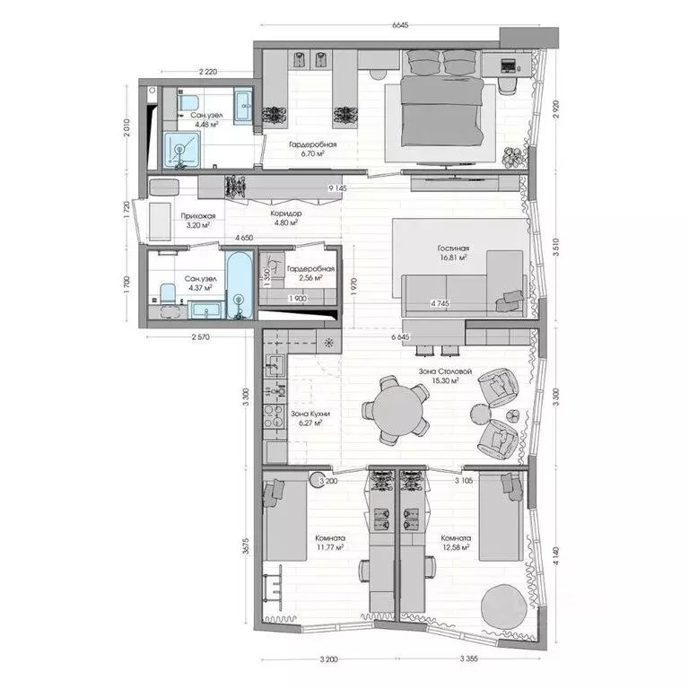 5-комнатная квартира: Владивосток, улица Зелёный Бульвар, 30 (105 м) - Фото 2