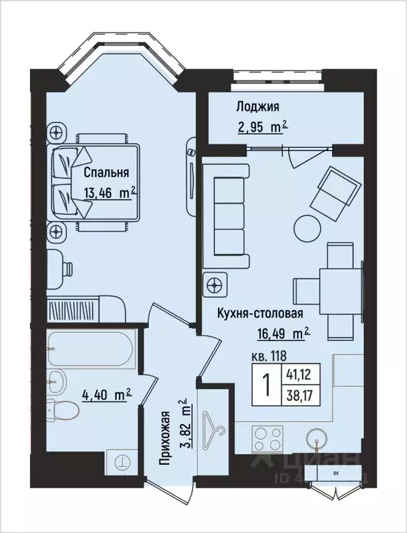 1-к кв. Нижегородская область, Нижний Новгород Литературная ул., 5 ... - Фото 1