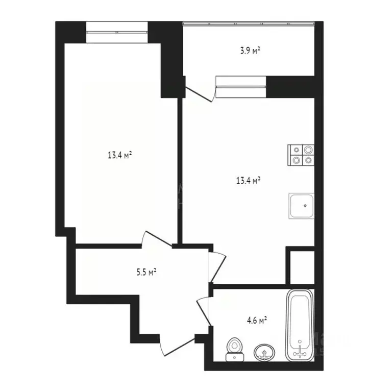 1-к кв. Тюменская область, Тюмень Интернациональная ул., 197А (36.4 м) - Фото 2