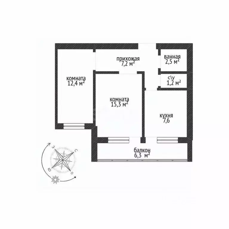 2-к кв. Адыгея, Майкоп ул. Юннатов, 5к2 (46.2 м) - Фото 2