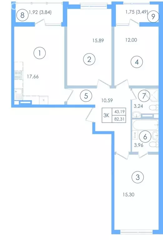 3-комнатная квартира: Республика Крым, Евпатория (82.31 м) - Фото 1