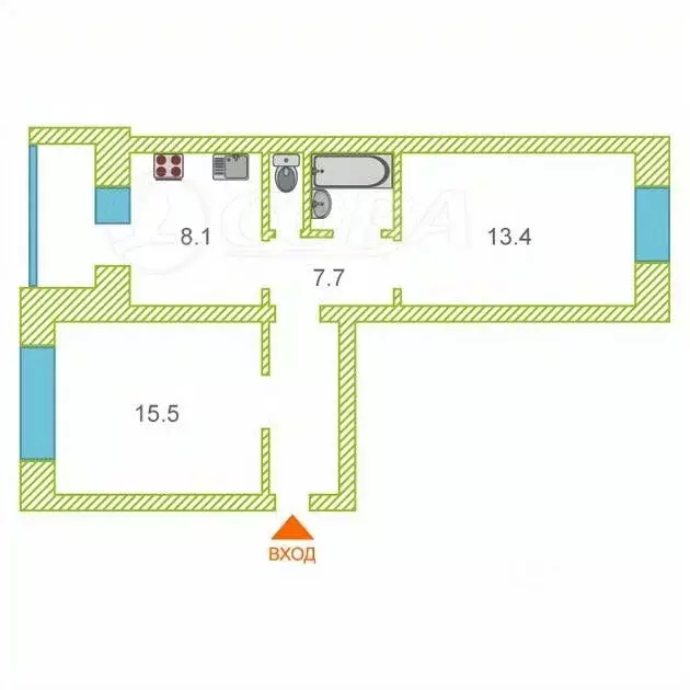 2-к кв. Курганская область, Курган ул. Дружбы, 6 (48.9 м) - Фото 0