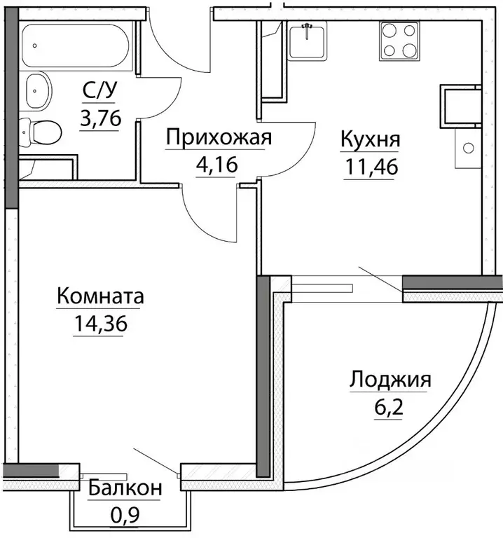 1-к кв. Ярославская область, Ярославский район, Заволжское с/пос, пос. ... - Фото 0