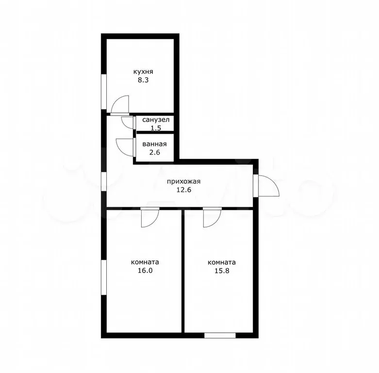 2-к. квартира, 57 м, 1/3 эт. - Фото 0
