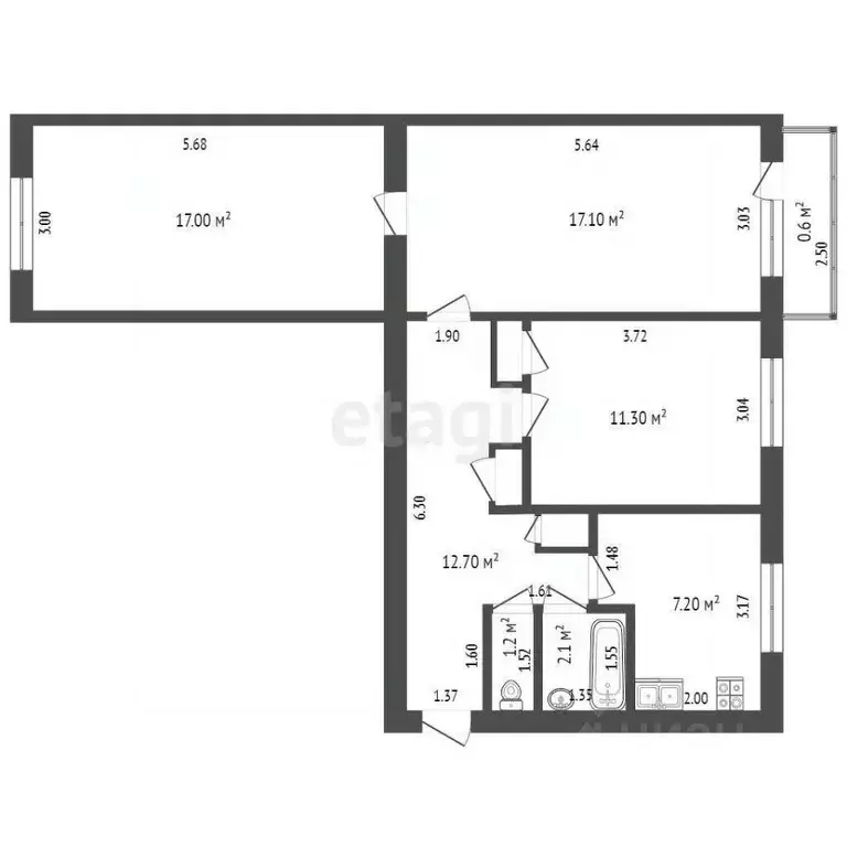 3-к кв. Забайкальский край, Чита Верхоленская ул., 22 (68.6 м) - Фото 2